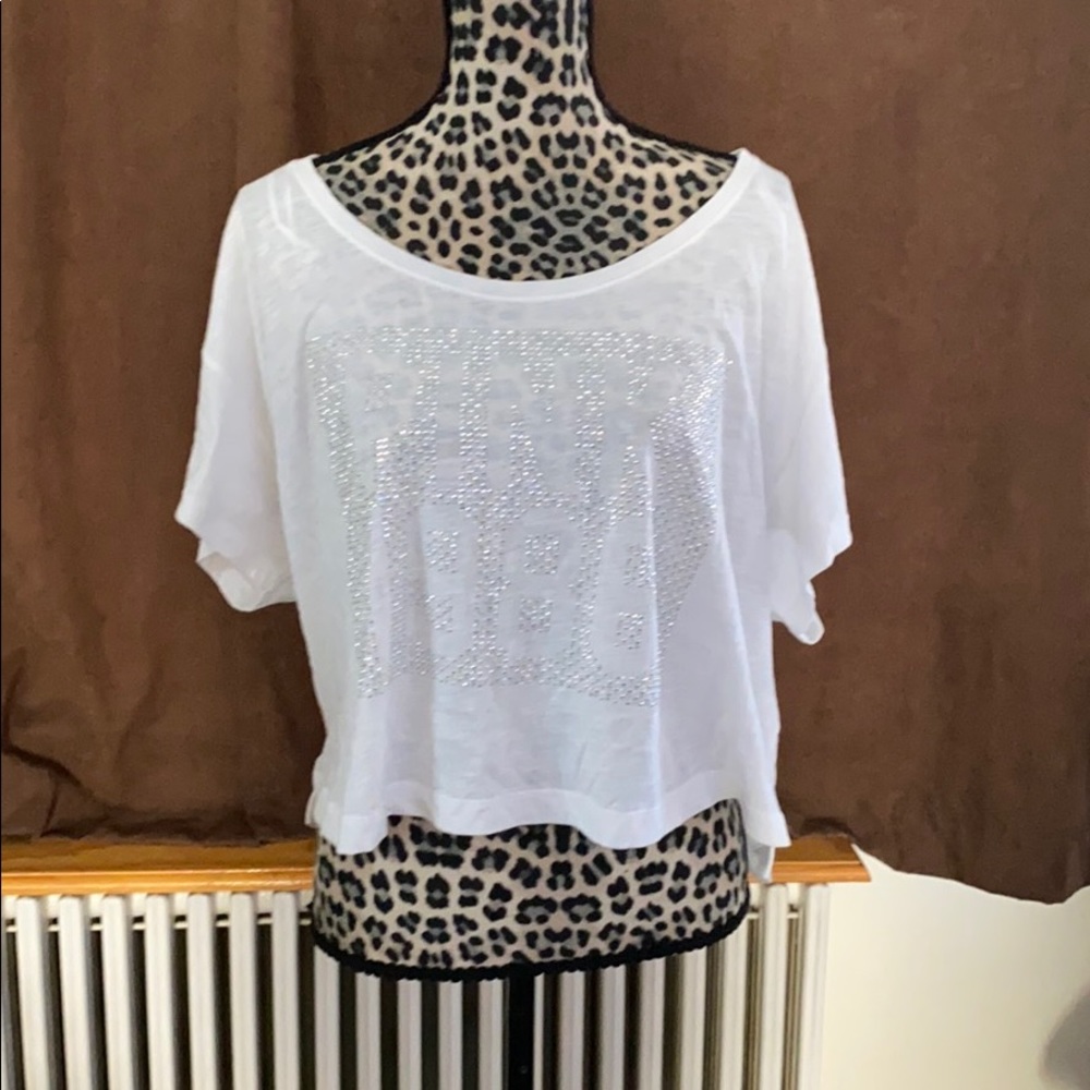 Pink Oversized crop top tee